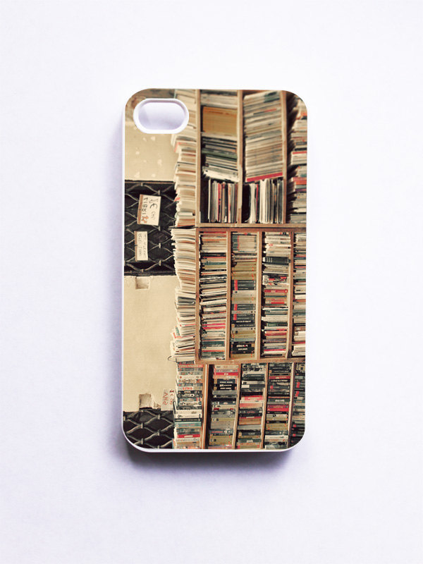 iPhone Case. Book Shop in Venice. Gift for Book Lovers. White Case. iPhone 4 and 4S Accessory. Venice Italy. Library Photo. Geekery